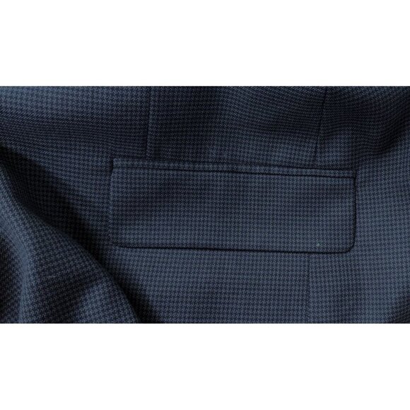 STUDIO BILL BLASS - MEN'S BLUE PLAID WOOL BLAZER JACKET SPORT COAT - SIZE 44L - Picture 4 of 13